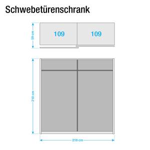 Schuifdeurkast Crato Sonoma eikenhouten look - Breedte: 218 cm