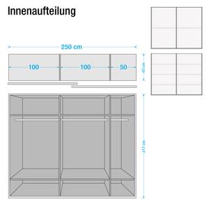 Armoire à portes coulissantes Dubai I Blanc alpin - Largeur : 250 cm - Sans cadre passepartout - Sans éclairage