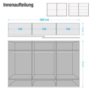 Schwebetürenschrank Dubai II Alpinweiß - Breite: 300 cm - Ohne Passepartoutrahmen