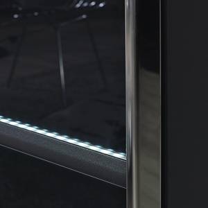 Schwebetürenschrank Erlangen inkl. Beleuchtung - Glas Basalt / Graumetallic - Breite: 226 cm