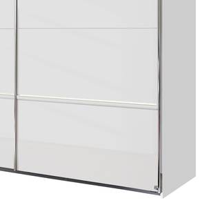 Schwebetürenschrank Erlangen inkl. Beleuchtung - Glas Weiß / Weiß - Breite: 271 cm