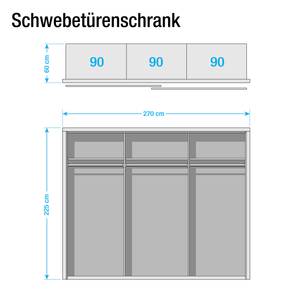 Schwebetürenschrank Eylau Nussbaum Dekor / Spiegelglas