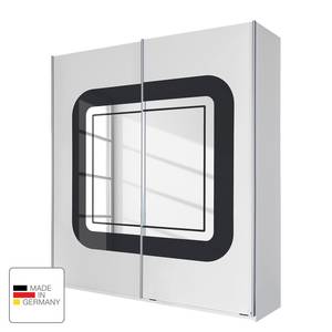 Armoire à portes coulissantes Greding Blanc alpin / Basalte - Largeur : 226 cm - 2 porte