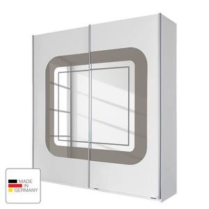 Armoire à portes coulissantes Greding Blanc alpin / Gris sable - Largeur : 226 cm - 2 porte