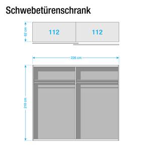 Armoire à portes coulissantes Bernau Gris métallisé - Largeur : 226 cm