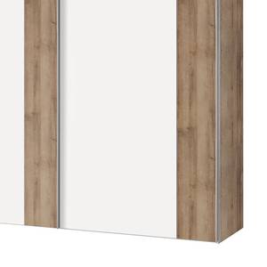 Armoire à portes coulissantes Greenville Imitation chêne parqueté / Blanc polaire - Largeur : 300 cm - 3 portes