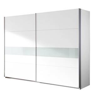 Schwebetürenschrank Narbonne Alpinweiß/Glas Weiß - Schrankbreite: 226 cm - 2-türig - Breite: 226 cm