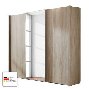 Schuifdeurkast II Meran grof gezaagde eikenhouten look - 225cm (3-deurs) - 1 spiegeldeur