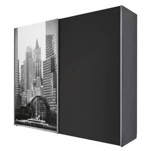 Armoire à portes coulissantes Kalkhorst Noir - Largeur : 236 cm - Sans portes miroir