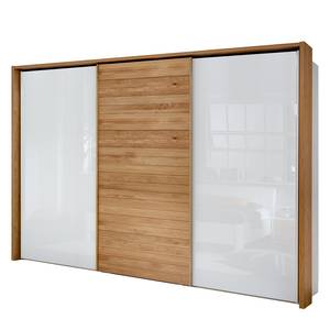 Schwebetürenschrank Kentucky Alpinweiß/Eiche massiv - 300 x 216 cm - Mit Passepartoutrahmen