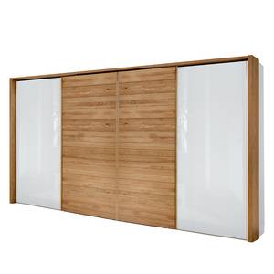 Schwebetürenschrank Kentucky Alpinweiß/Eiche massiv - 400 x 216 cm - Mit Passepartoutrahmen