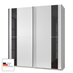 Schwebetürenschrank Kiel Alpinweiß / Glas Grau