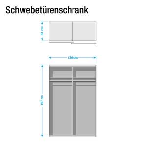 Schwebetürenschrank KiYDOO II Alpinweiß - 136 x 197 cm - Basic