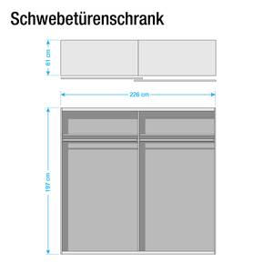 Schwebetürenschrank KiYDOO Landhaus II Alpinweiß - 226 x 197 cm - 2 Türen - Classic