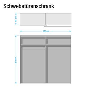 Schwebetürenschrank KiYDOO Landhaus I Alpinweiß - 226 x 210 cm - 2 Türen - Basic