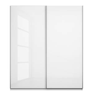 Armoire à portes coulissantes KiYDOO I Blanc brillant / Blanc alpin - 181 x 197 cm - Confort