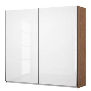Armoire à portes coulissantes KiYDOO I Blanc brillant / Imitation chêne de Stirling - 226 x 210 cm - Confort