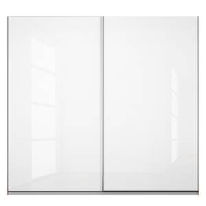 Armoire à portes coulissantes KiYDOO I Blanc brillant / Imitation chêne de Stirling - 226 x 210 cm - Confort