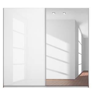 Schwebetürenschrank KiYDOO II Hochglanz Weiß / Eiche Stirling Dekor - 226 x 197 cm - Basic