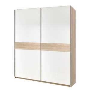 Schwebetürenschrank Big City Alpinweiß / Eichesägerau Dekor - Breite: 167 cm