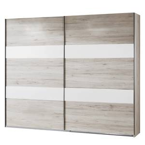 Schuifdeurkast Enjoy San Remo eikenhouten look/alpinewit - Breedte: 225 cm - 2 deuren - Zonder verlichting