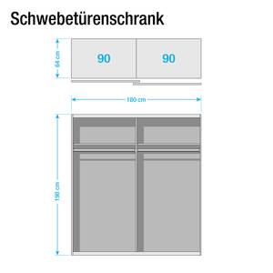 Schwebetürenschrank Lopik Weiß - Holzwerkstoff - 180 x 198 x 64 cm