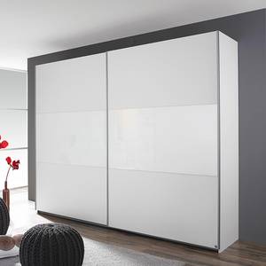 Schwebetürenschrank Loriga Alpinweiß / Glas Weiß - Breite: 175 cm