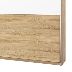 Zweefdeurkast Loriga Sonoma eikenhouten look/wit glas - Breedte: 175 cm