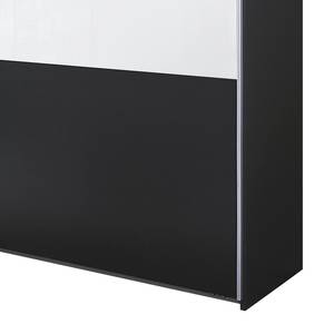 Schwebetürenschrank Loriga Graumetallic / Glas Weiß - Breite: 218 cm