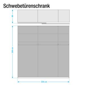 Schwebetürenschrank Lumos Graphit / Basalt - 226 x 236 cm
