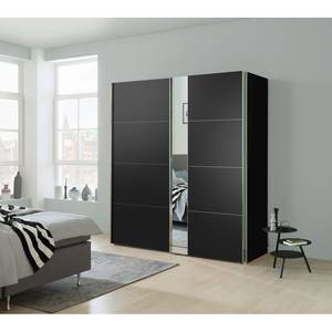 Schwebetürenschrank Madrid Schwarz / Spiegelglas - Breite: 200 cm