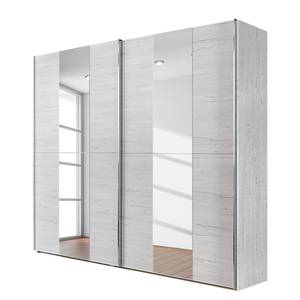 Armoire à portes coulissantes Madrid Imitation chêne blanc - Largeur : 200 cm - Sans cadre passepartout