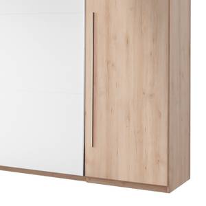 Armoire à portes coulissantes Crieff Imitation hêtre / Blanc - Largeur : 316 cm