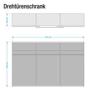 Schwebetürenschrank Ellon Weiß / Eiche Sanremo Dekor