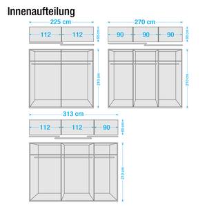 Schwebetürenschrank Struge Alpinweiß - Breite x Höhe: 225 x 210 cm - 2-türig