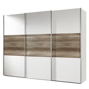 Armoire à portes coulissantes Medley I Blanc alpin / Imitation chêne sauvage - Largeur x hauteur : 315 x 236 cm - 3 portes