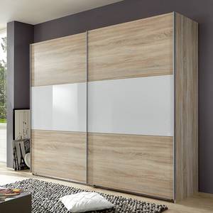 Schwebetürenschrank Struge II Eiche Sägerau Dekor/Weiß - Breite x Höhe: 270 x 236 cm - 2-türig