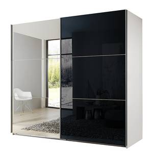 Armoire à portes coulissantes Medley Blanc alpin / Noir - Largeur x hauteur : 270 x 210 cm - 2 portes