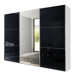 Schuifdeurkast Medley (met spiegel) alpinewit/zwart - (BxH): 315x236cm - 3-deurs