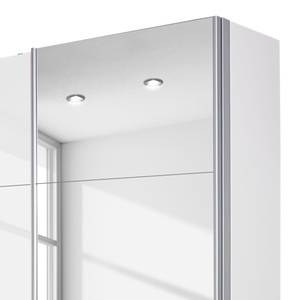 Armoire à portes coulissantes Minosa Blanc alpin / Blanc brillant - Largeur : 136 cm