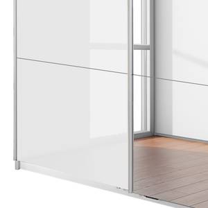 Armoire à portes coulissantes Minosa Blanc alpin / Blanc brillant - Largeur : 136 cm