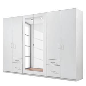 Drehtürenschrank Montepelier Alpinweiß / Spiegelglas - Breite: 270 cm