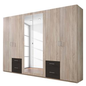 Drehtürenschrank Montepelier Eiche Sägerau Dekor / Mokka - Breite: 270 cm