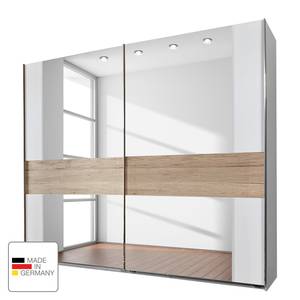 Schwebetürenschrank Montreal Alpinewit/San Remo eikenhouten look - 300cm (2-deurs) - Breedte: 300 cm