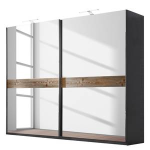 Schwebetürenschrank Montreal Lärche natur Dekor/ Graphit - 225 cm (2-türig) - Breite: 225 cm