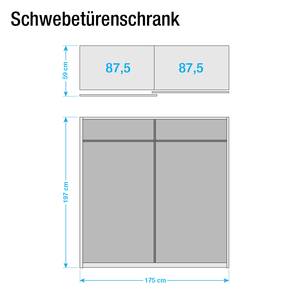 Schwebetürenschrank Nelas Eiche Sanremo Hell Dekor / Alpinweiß