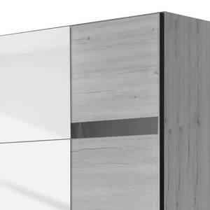 Armoire à portes coulissantes Nizza Imitation chêne blanc - Largeur : 225 cm