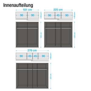 Schwebetürenschrank Beluga-Plus Alpinweiß/Hochglanz Weiß - 136 x 236 cm - 2 Türen
