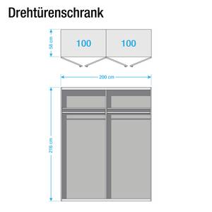 Draaideurkast Brooklyn V grafiet - 200 x 216 cm