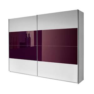 Schwebetürenschrank Quadra Alpinweiß/Brombeere - Breite x Höhe: 136 x 210 cm - 136 x 210 cm